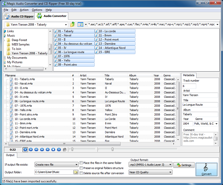 Click to view Magic Audio Converter and CD Ripper 2.7.20 screenshot